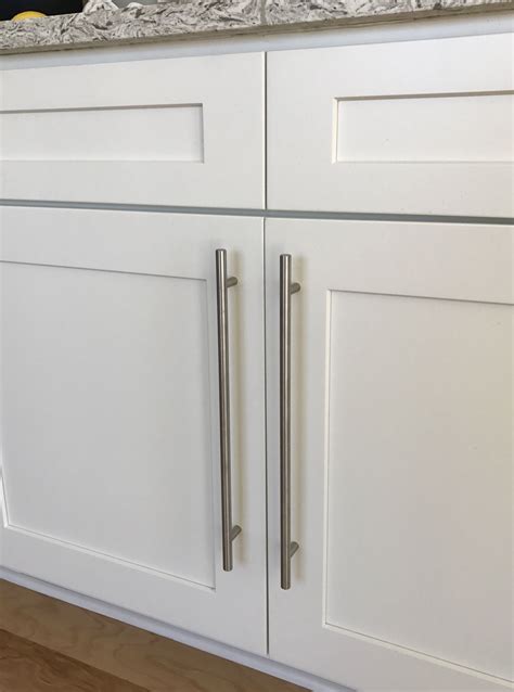 shaker cabinet drawers steel bar pulls|best handles for shaker cabinets.